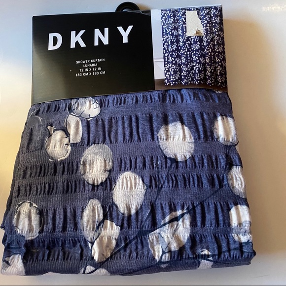 Dkny Bath Dkny Fabric Shower Curtain Blue White Brand New Poshmark